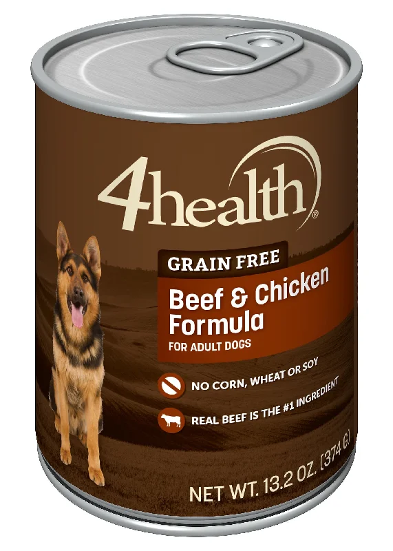 4health Grain Free Beef & Chicken Canned Dog Food, 13.2 oz.