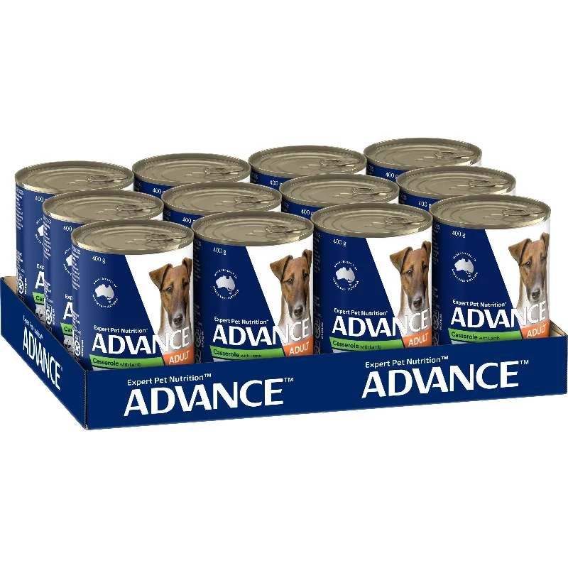 Advance Casserole with Lamb All Breed Adult Dog Wet Food 400g x 12