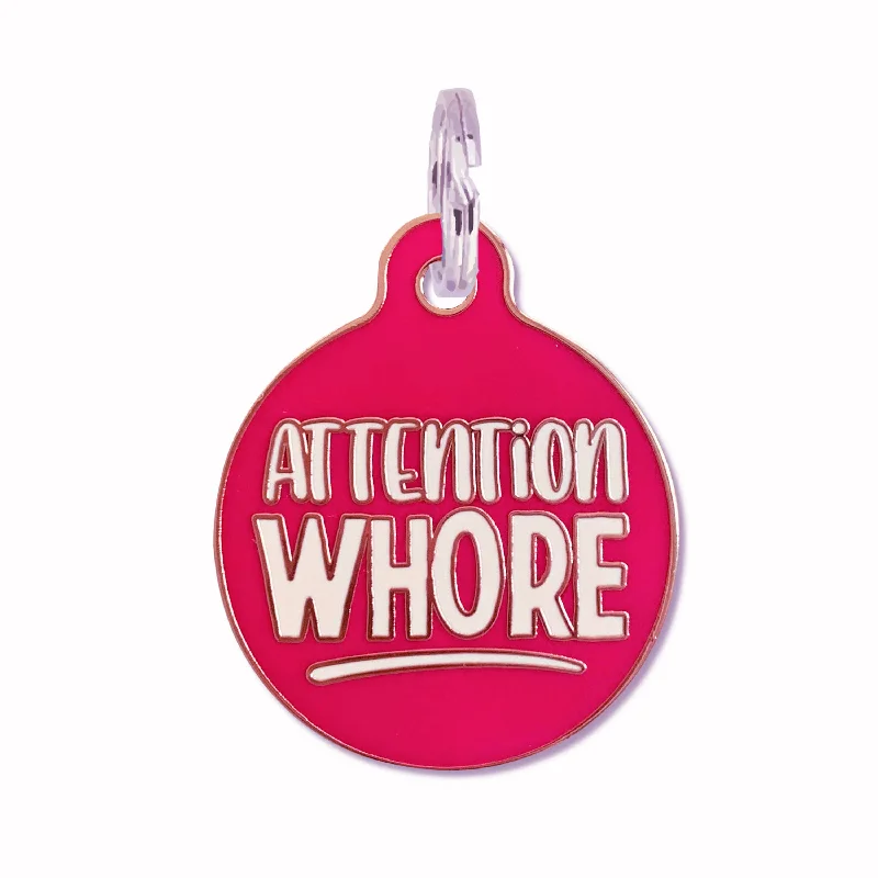 Funny Dog Tag or Collar Charm - Attention Wore