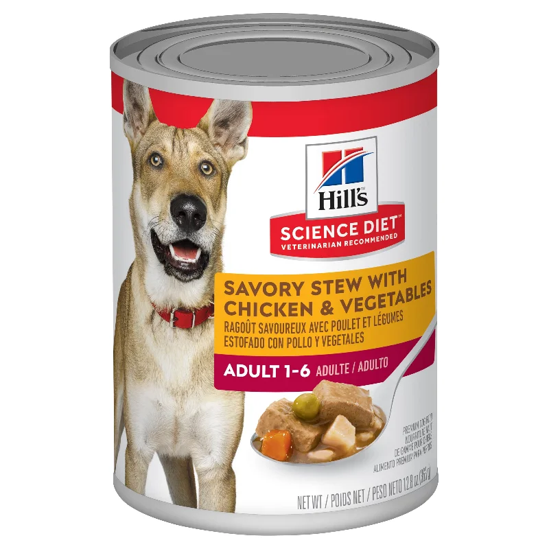 Hill's Science Diet Adult Savory Stew Chicken & Vegetable Canned Dog Food 363g x 12