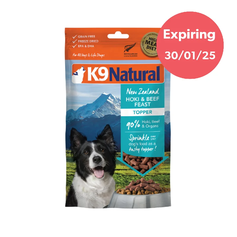 K9 Natural Grain Free Freeze Dried Dog Food Topper Hoki & Beef 100g