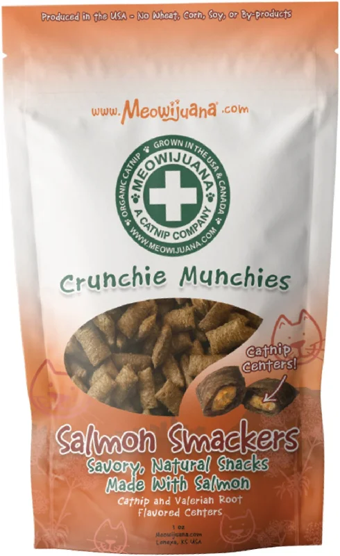 Meowijuana Crunchie Munchie Salmon Cat Treat, 3-oz bag