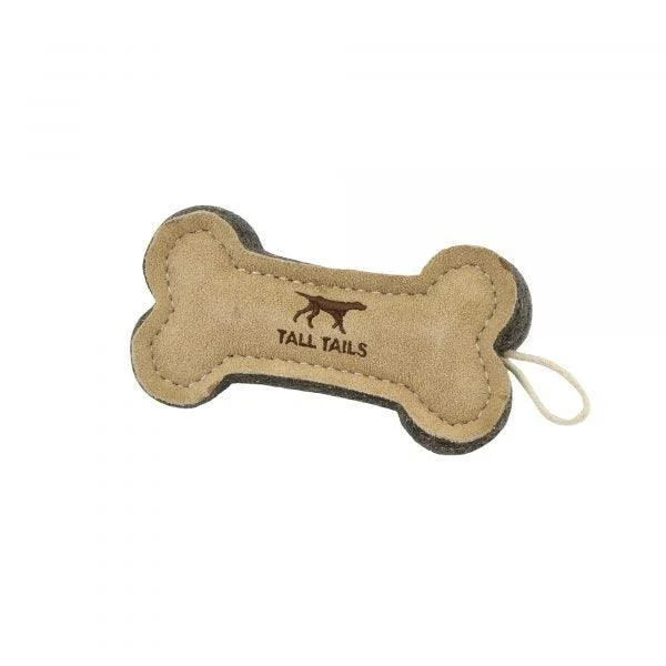 Natural Leather & Wool Bone Toy