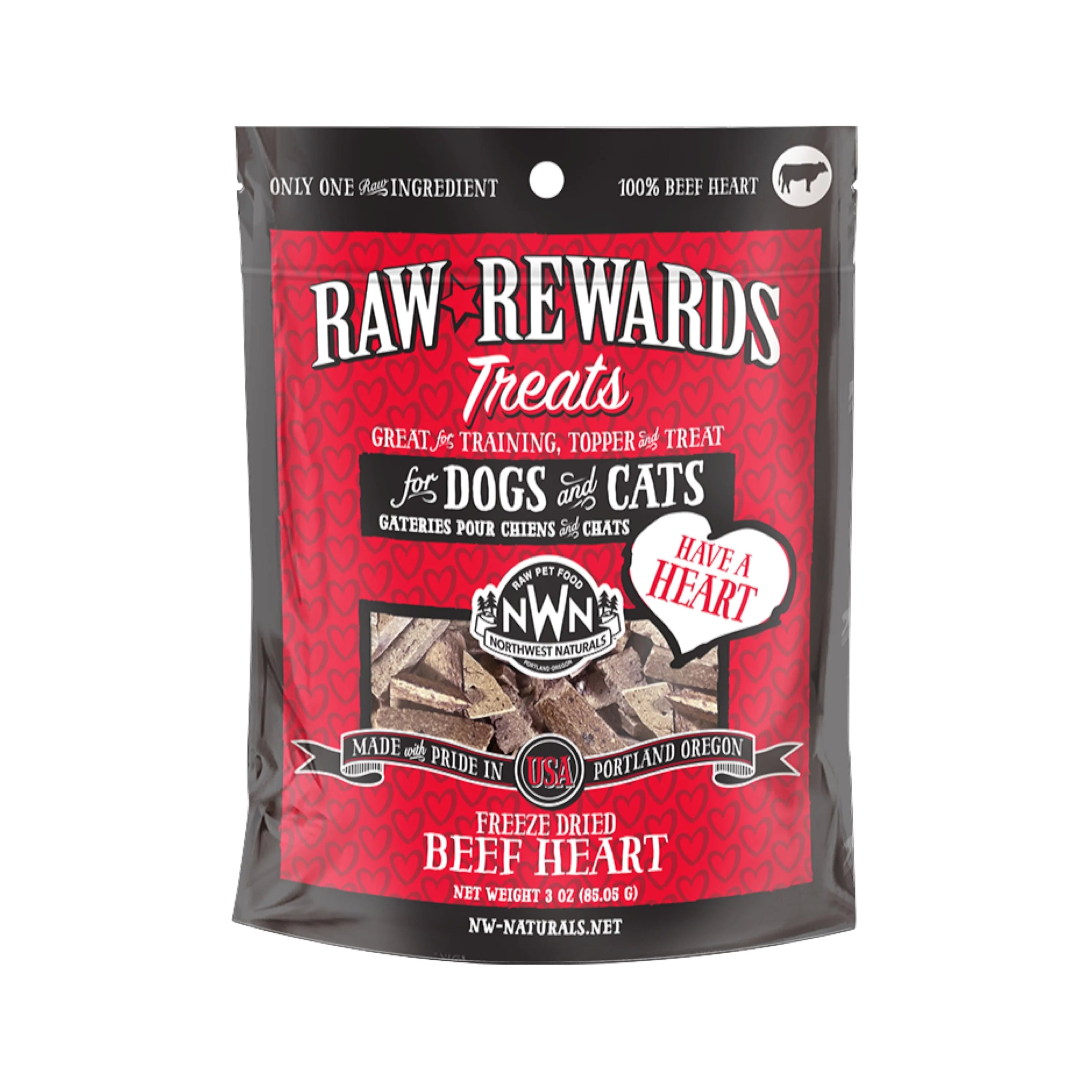 Northwest Naturals Freeze Dried Beef Hearts 3oz