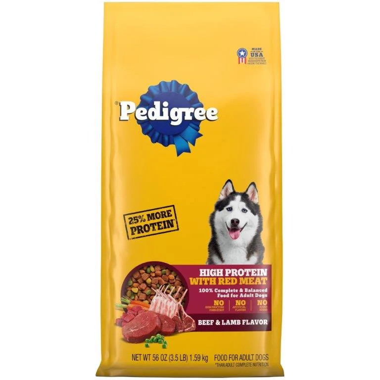 PEDIGREE High Protein Adult Dry Dog Food Beef and Lamb Flavor Dog Kibble