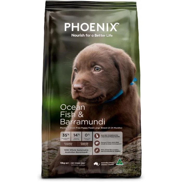 Phoenix Grain Free Dry Puppy Large Breed Food Ocean Fish and Barramundi 13kg***