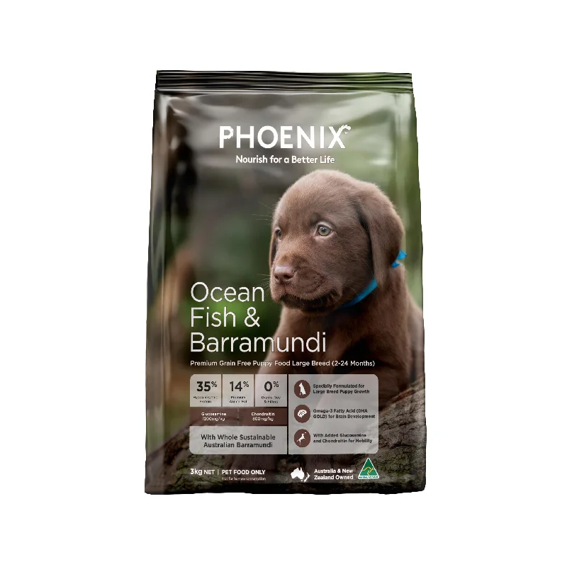 Phoenix Grain Free Dry Puppy Large Breed Food Ocean Fish and Barramundi 3kg***