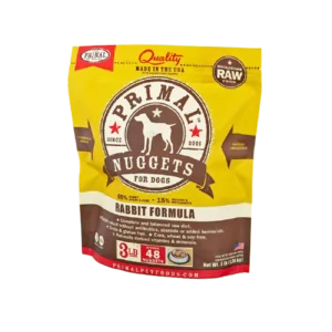 Primal Raw Frozen Nuggets Rabbit Formula 3lbs for Dogs