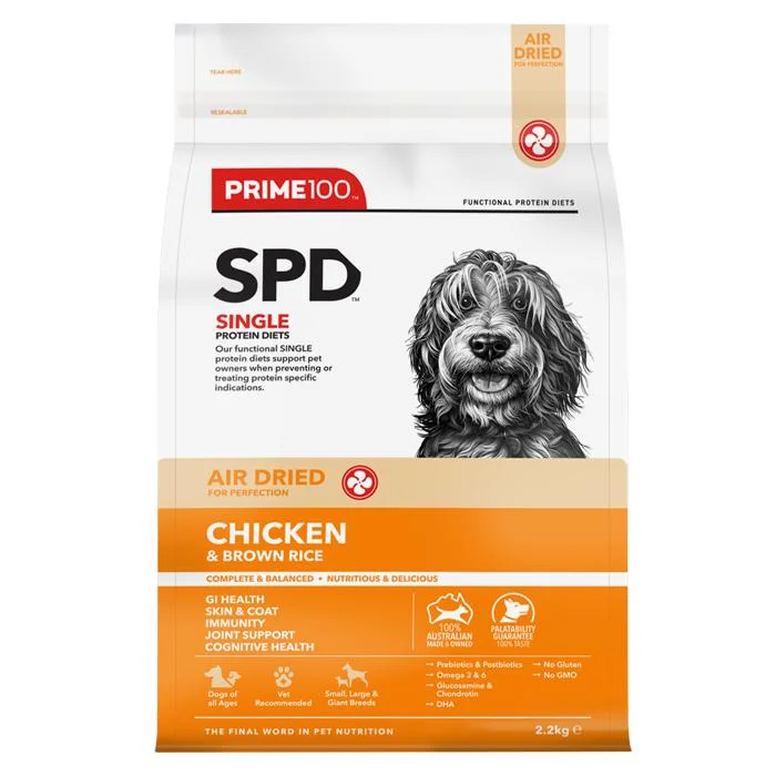 Prime 100 SPD Air Chicken and Brown Rice Dog Food 2.2kg