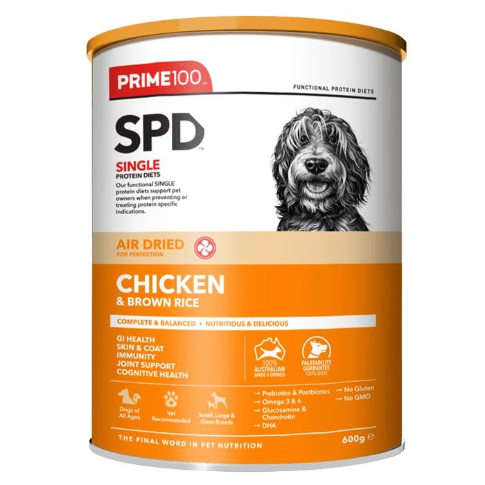 Prime 100 SPD Air Chicken and Brown Rice Dog Food 600g