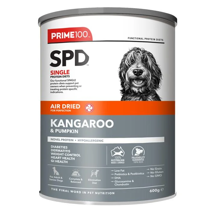 Prime 100 SPD Air Kangaroo and Pumpkin Dog Food 600g