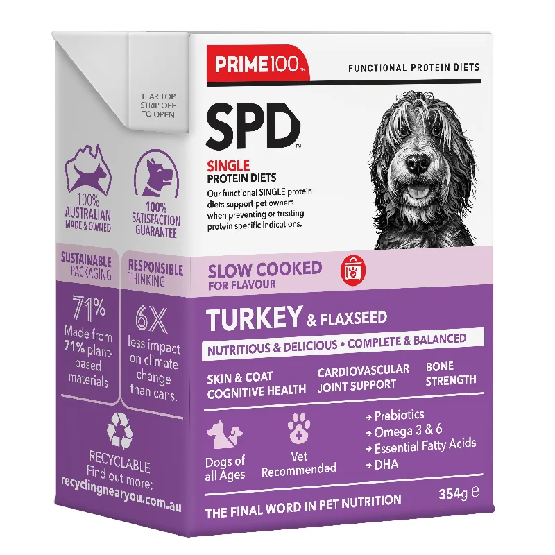 Prime 100 Slow Cooked Turkey and Flaxseed 354g