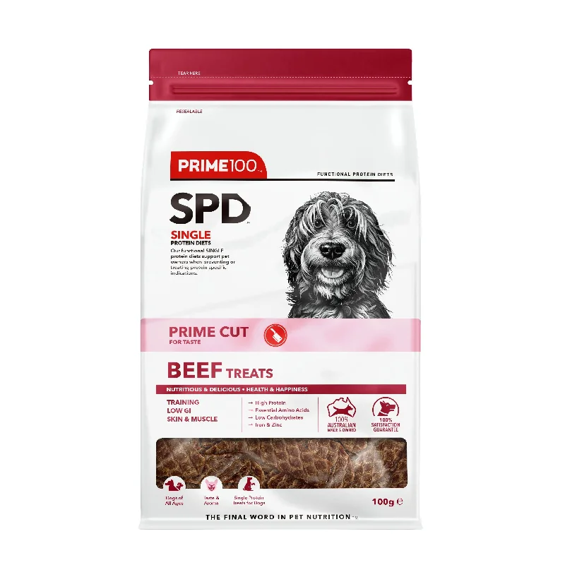 Prime 100 SPD Prime Cut Beef Single Protein Dog Treats 100g