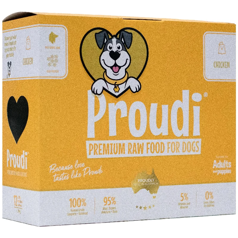 Proudi Chicken Raw Dog Food Patties 2.4kg