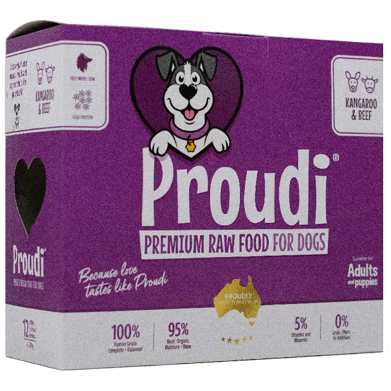 Proudi Kangaroo and Beef Raw Dog Food Patties 2.4kg