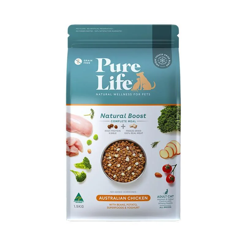 Pure Life Natural Boost Chicken Dry Cat Food 1.5kg