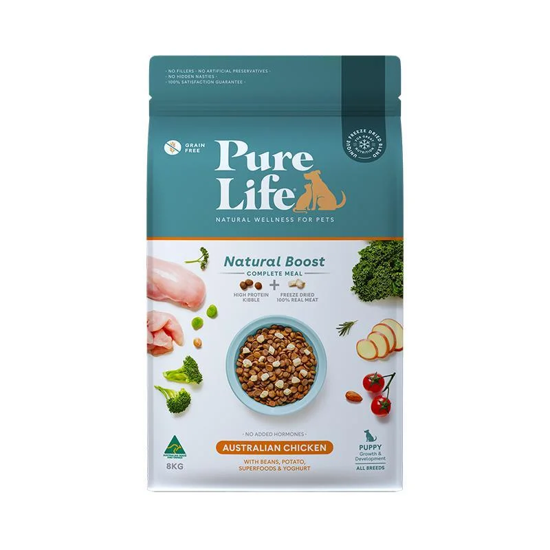 Pure Life Natural Boost Chicken Dry Puppy Food 8kg