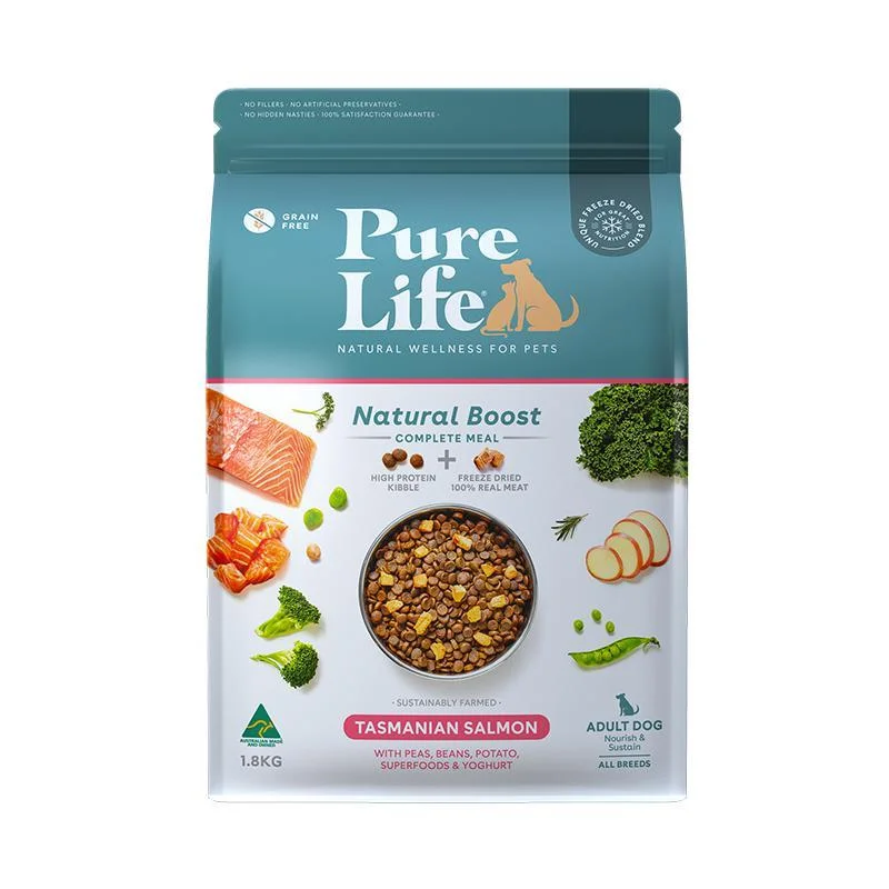 Pure Life Natural Boost Salmon Dry Dog Food 1.8kg