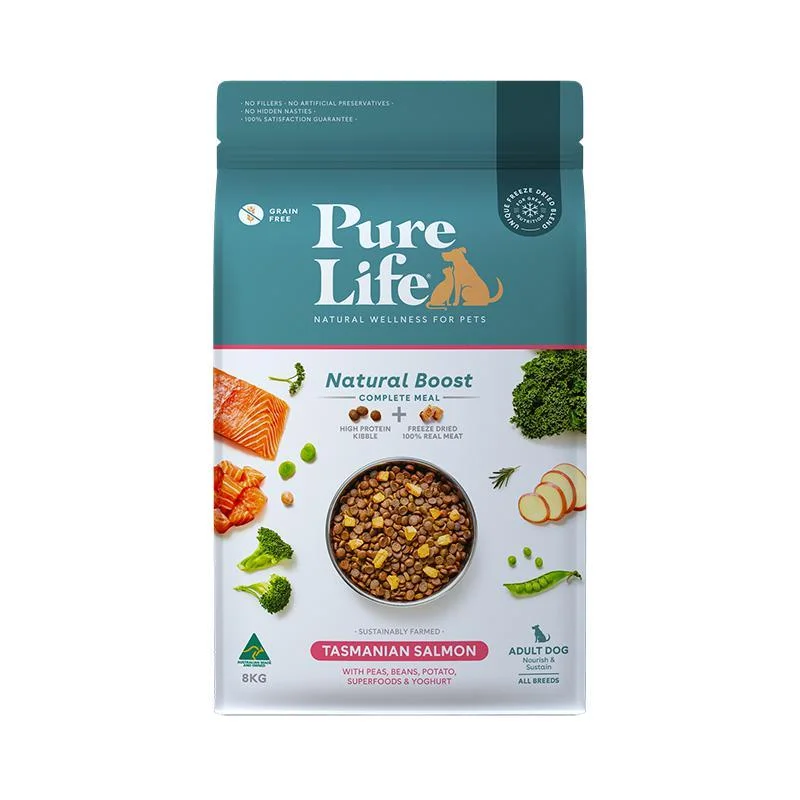 Pure Life Natural Boost Salmon Dry Dog Food 8kg