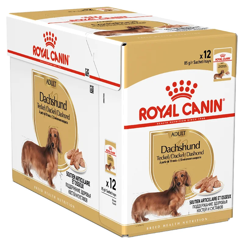 Royal Canin Dachshund Adult Wet Dog Food Pouches 85g x 12