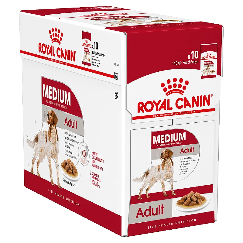 Royal Canin Medium Adult Wet Dog Food Pouches 140g x 10