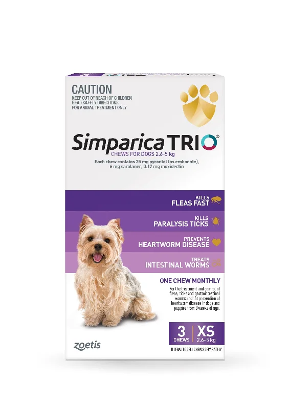 Simparica Trio Very Small Dog Chews 2.6-5kg 3 Pack