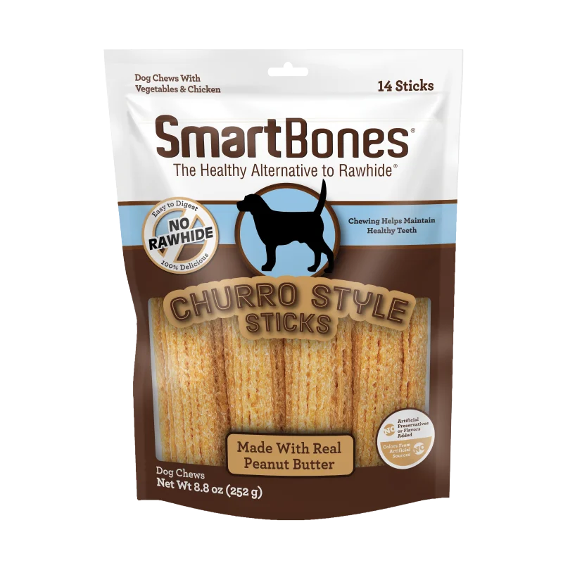 Smartbones Dog Treat Churro and Peanut Butter Large 14pk