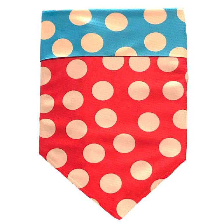 Sport Bandana - DOT Tan/Red/Turquoise