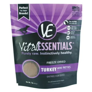 Vital Essentials Freeze-Dried Turkey Mini Patties Dog Food