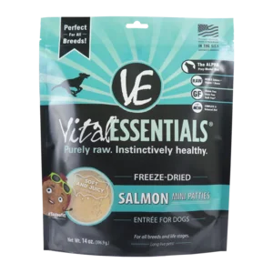 Vital Essentials Salmon Mini Patties Freeze-Dried Grain Free Dog Food