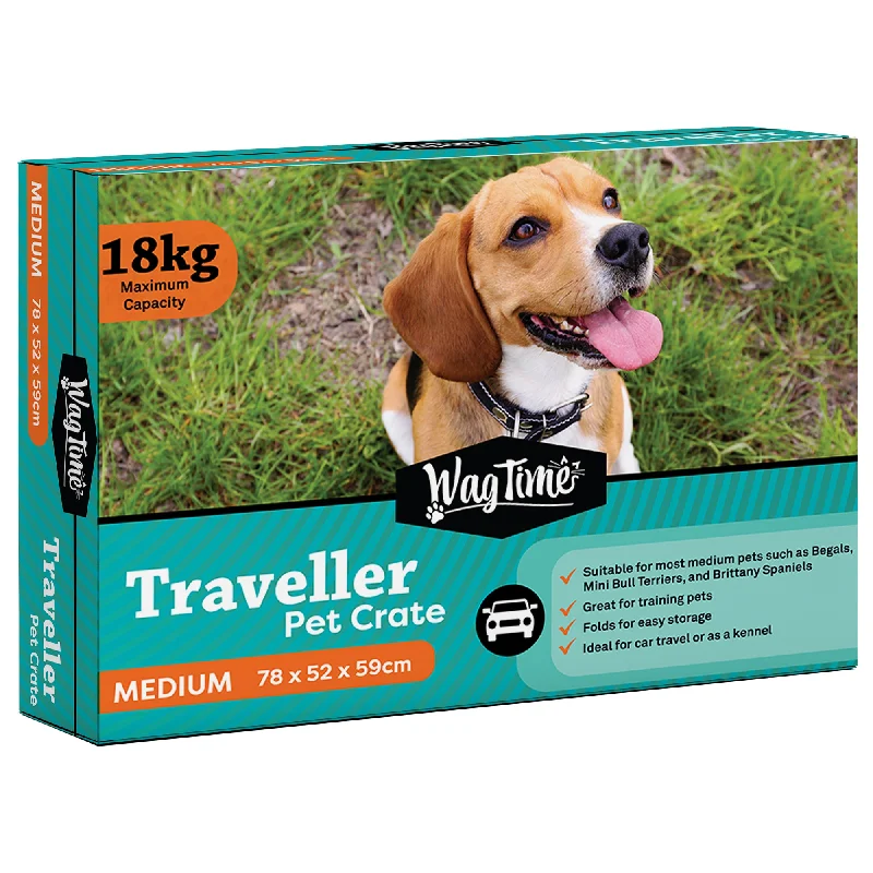 WagTime - Traveller Pet Wire Crate (Medium)