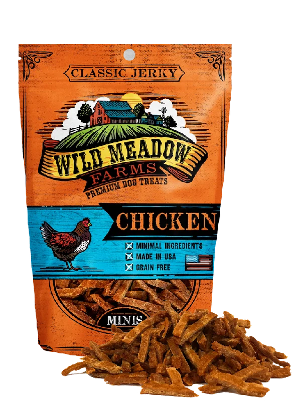 Wild Meadow Farms - Classic Chicken Minis - USA Made Soft Jerky Training Treats for Dogs- 4oz