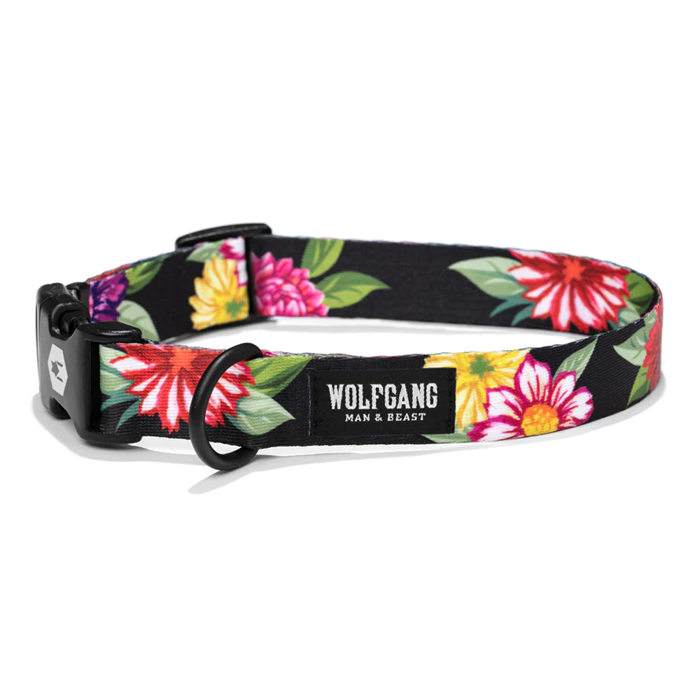 Wolfgang DarkFloral Adjustable Dog Collar