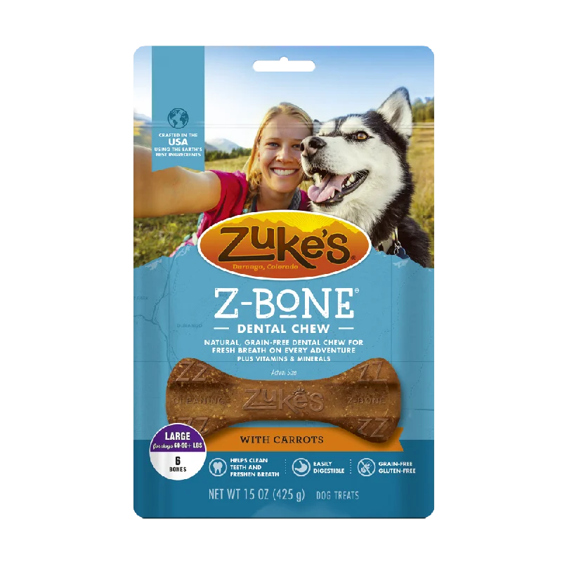 Zukes Z-Bones Grain Free Clean Carrot Crisp Dental Dog Treats