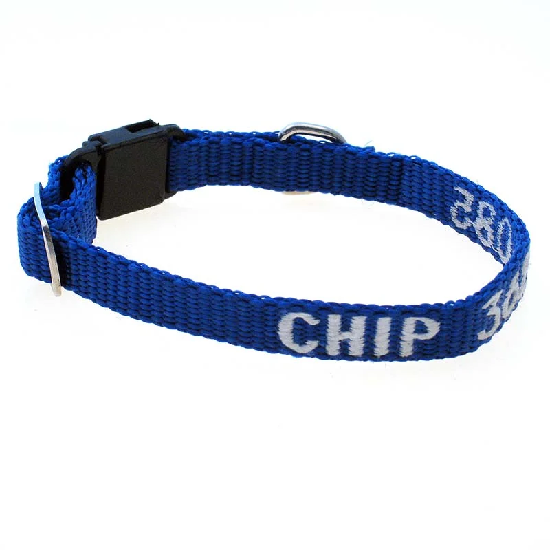 Adjustable Nylon Cat Collar - with Personalized Embroidery