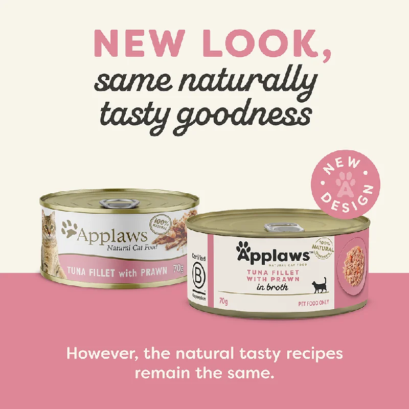 Applaws Natural Wet Cat Tin Tuna & Prawn 70g x 24