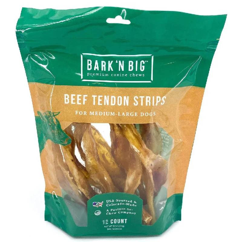 BarkNBig USA Large Beef Chew Strip Tendon Dog Treat, 12ct