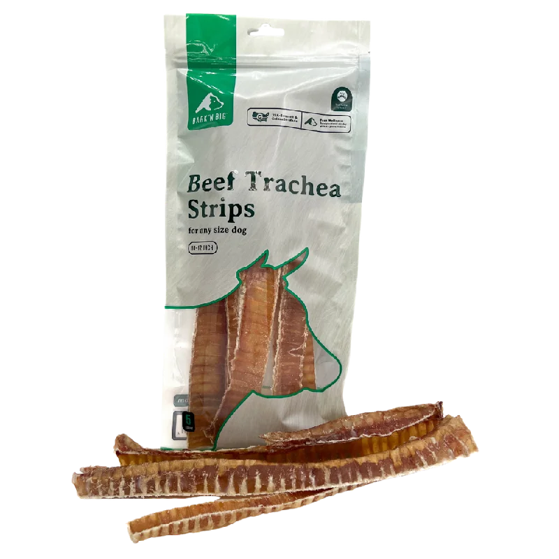 BarkNBig USA Beef Trachea Strips Dog Treat, 10-12in