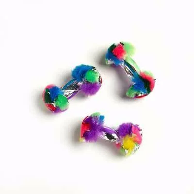 Cat Toys - Crinkle DumbBell - Sprinkled with Catnip - 1 pc