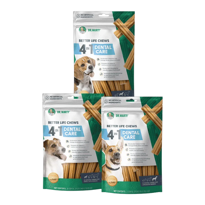 DR. MARTY Better Life Chews 4-in-1 Dental Care Dog Treats