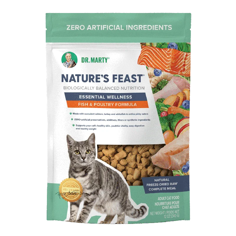 DR. MARTY Nature’s Feast Essential Wellness Fish & Poultry Freeze Dried Raw Cat Food