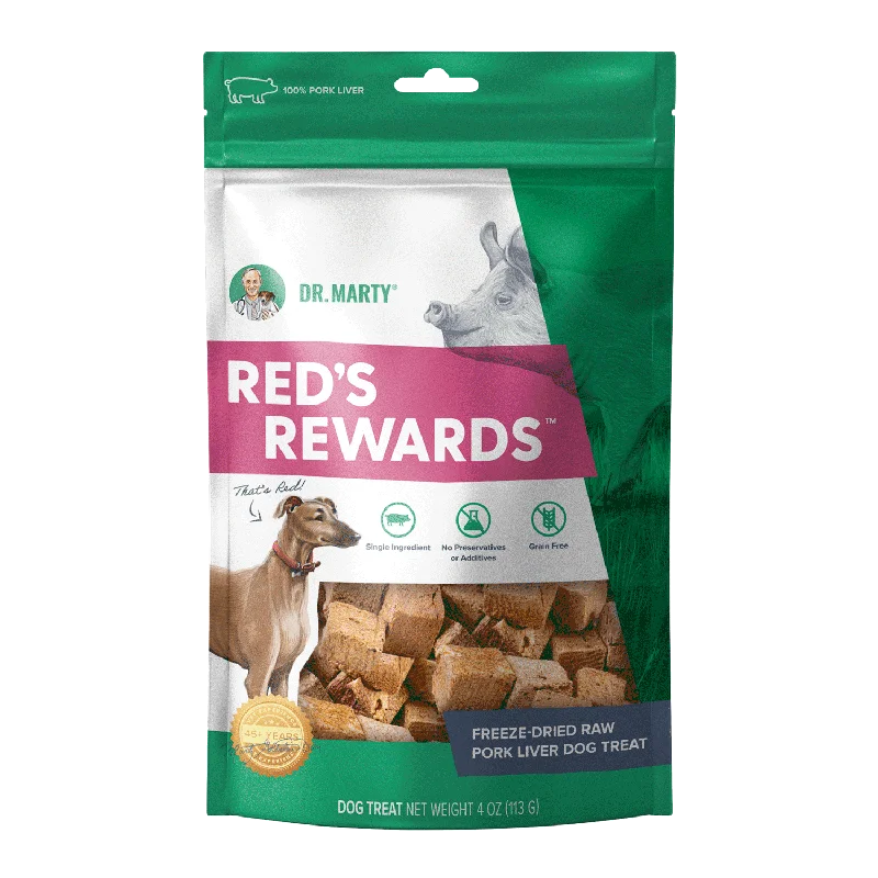 DR. MARTY Red’s Rewards Freeze-Dried Raw Pork Liver Dog Treats