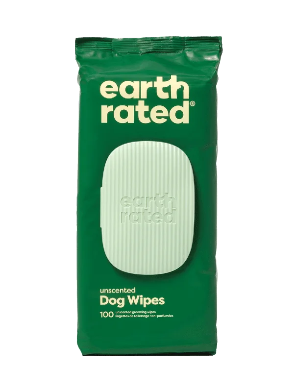 Earth Rated USDA Certified Biobased Unscented Grooming Wipes for Dogs and Cats