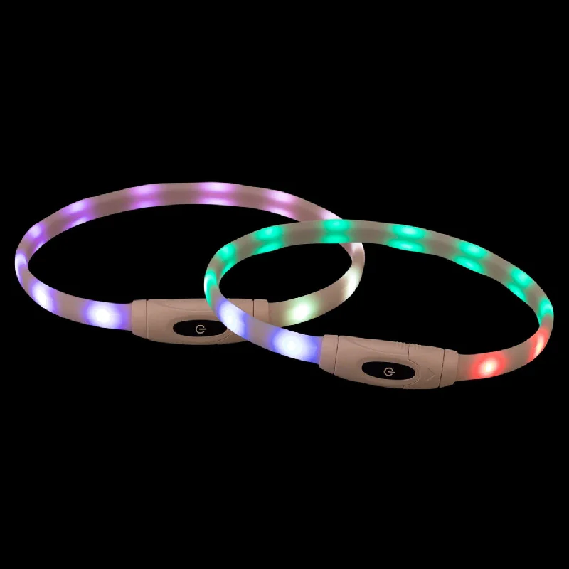 Flash light ring USB, silicone, XS–XL: 65 cm/16 mm, multi-colour