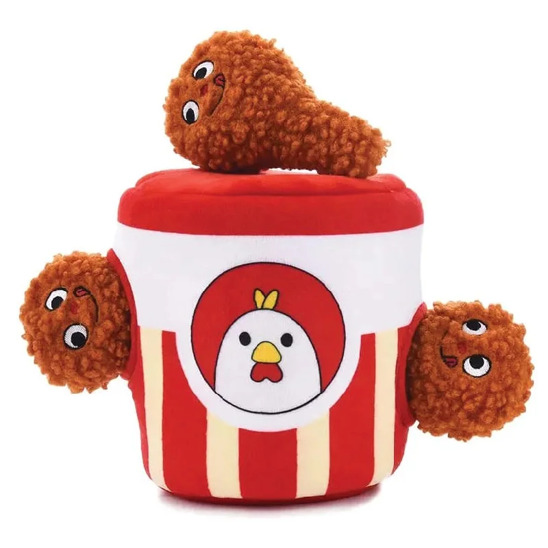 4 Piece Fried Chicken Hide & Seek Squeaker Plush Dog Toy