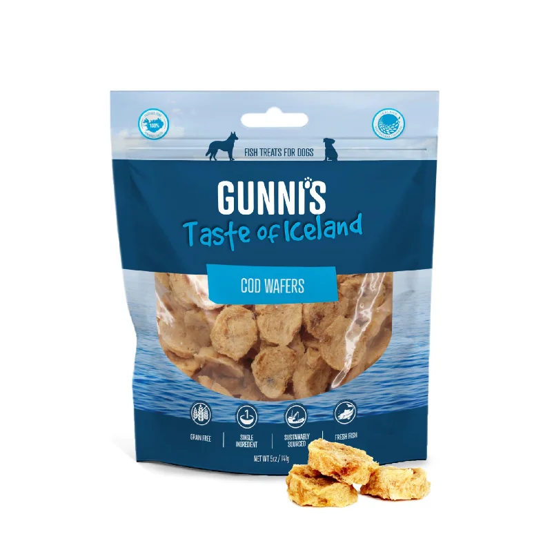 Gunnis Taste of Iceland Cod Wafers Dog Treats 141g