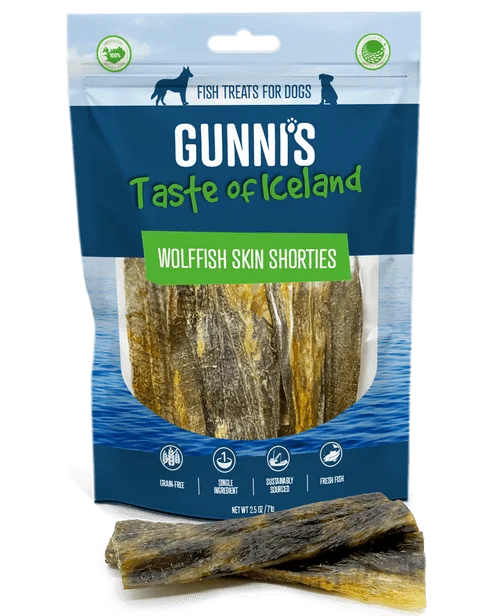 Gunni's Wolffish Skin Shorties Treats for Dogs