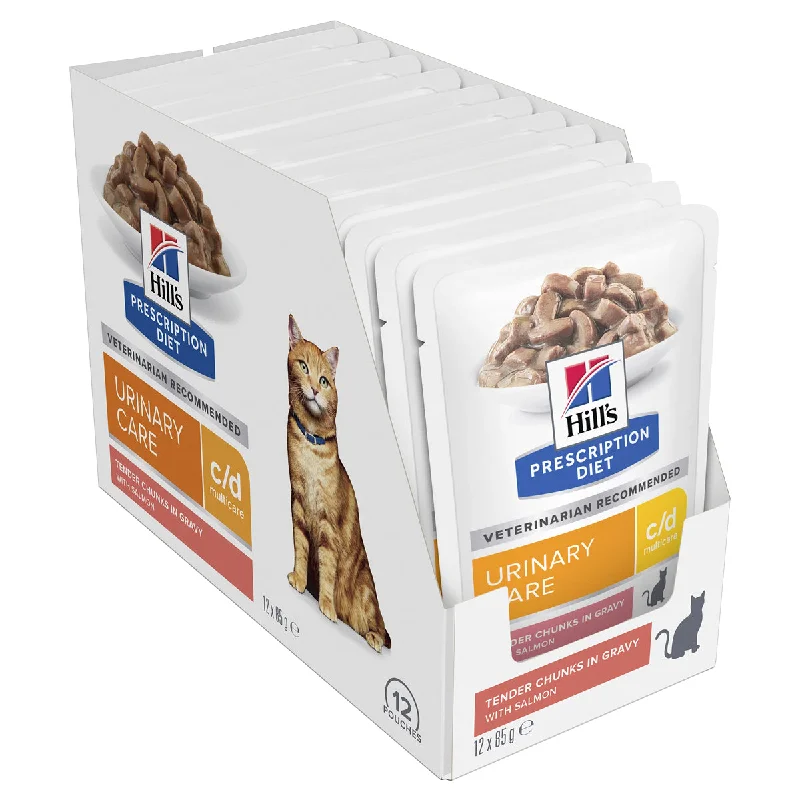 Hill's Prescription Diet c/d Multicare Urinary Care Salmon Cat Food Pouches 85g x 12