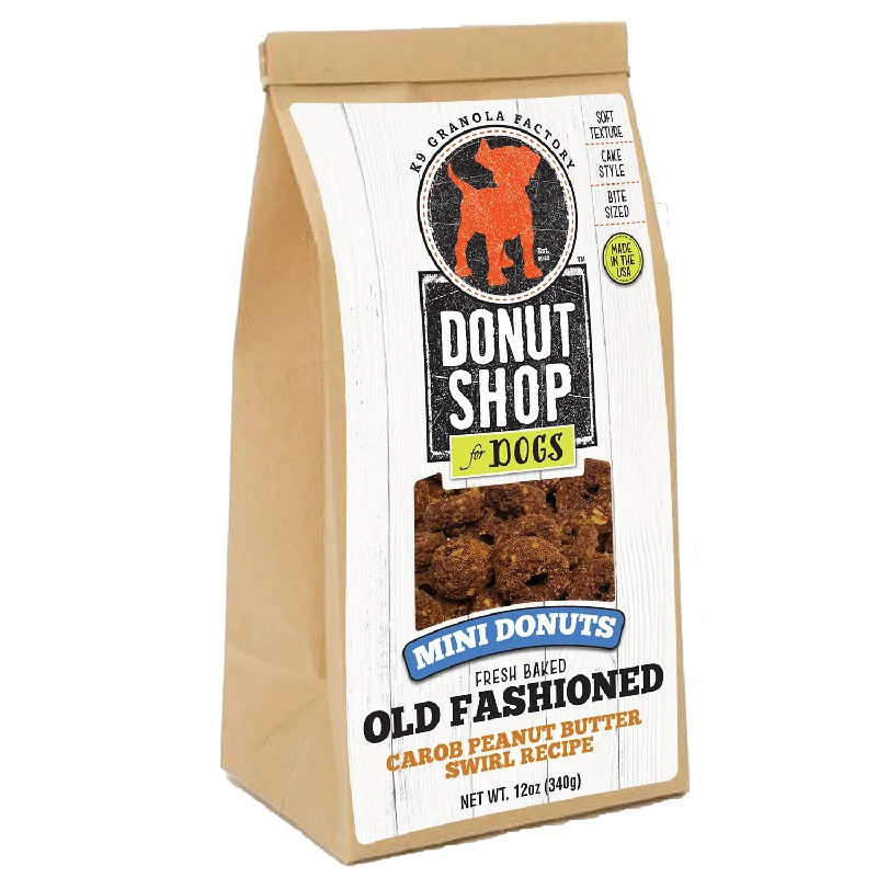 K9 Granola Factory Donut Shop Mini Donuts, Carob Peanut Butter Swirl 12oz