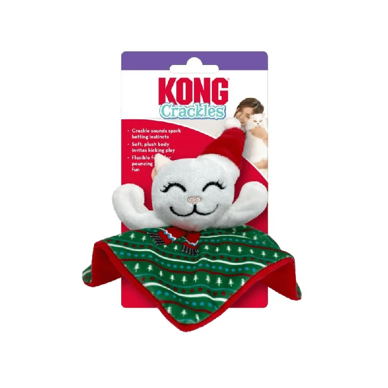 KONG Christmas Crackles Santa Kitty Cat Toy